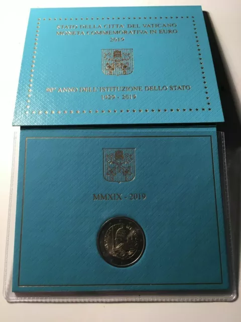 Blister 2 Euro Vatican 2019 90 Ans De L'etat Commemorative