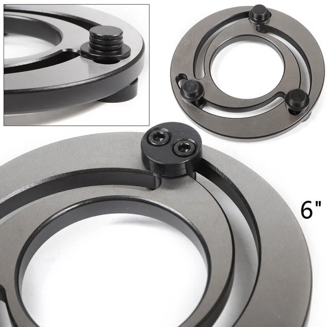 Steel Jaw Boring Ring 6" 3 Jaw Oil Pressure Raw Claw CNC Adjustable TOP