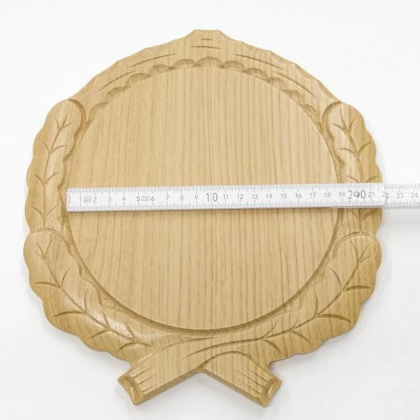 3 Pieza Placa de Jabalí Tallado Roble Claro A 19cm Con 3x 6-blättrigen Hoja 3
