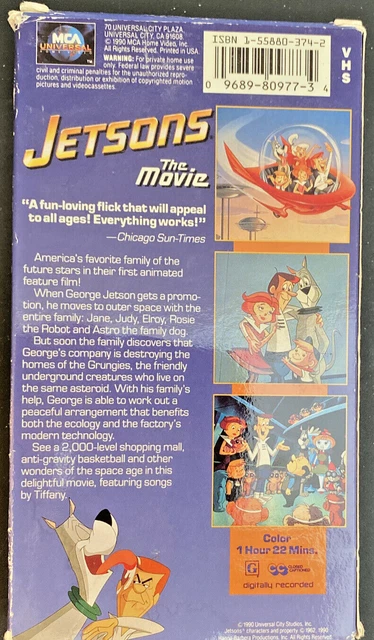 JETSONS THE MOVIE Cartoon Video VHS Tape 1990 George Judy Jane &amp; Elroy ...