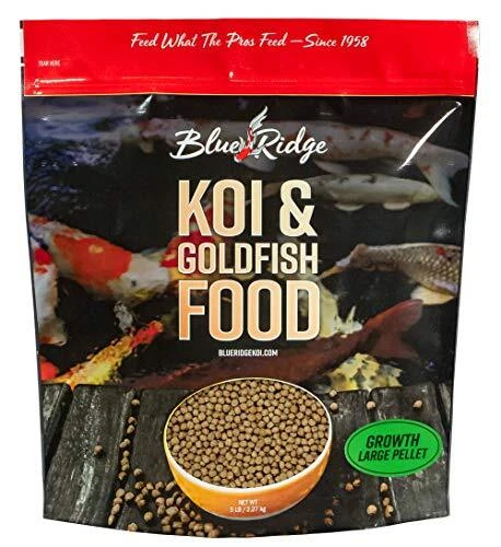 Blue Ridge Fish Food Pellets [5lb], Koi and Goldfish Growth Formula, Floating...