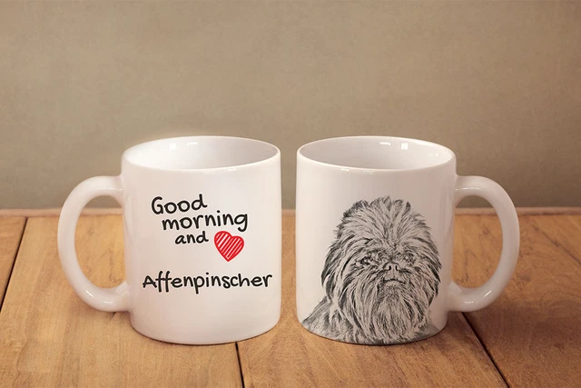 Affenpinscher - ceramic cup, mug "Good morning and love", USA Affenpinscher - ceramic cup, mug "Good morning and love", USA
