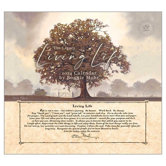 LEGACY 2024 CALENDAR Living Life Fits Wall Frame Calender 26.03 PicClick