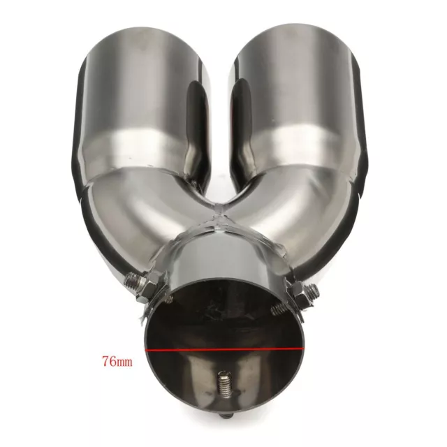 Universal For 76mm 3 inch Car Tail Exhaust Tip End Pipe Rear Muffler Dual Outlet 3