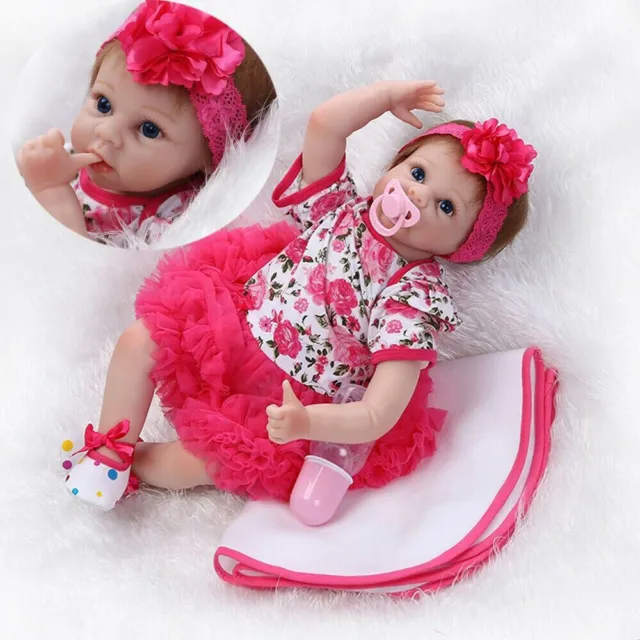 22" Handmade Reborn Dolls Baby Soft Silicone Vinyl Realistic Newborn Xmas Gifts