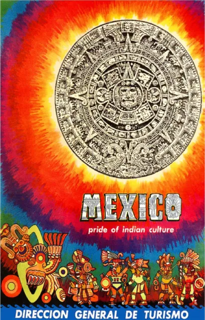 Mexico Pride of Indian Culture Mexican Vintage Travel Advertisement Art Poster