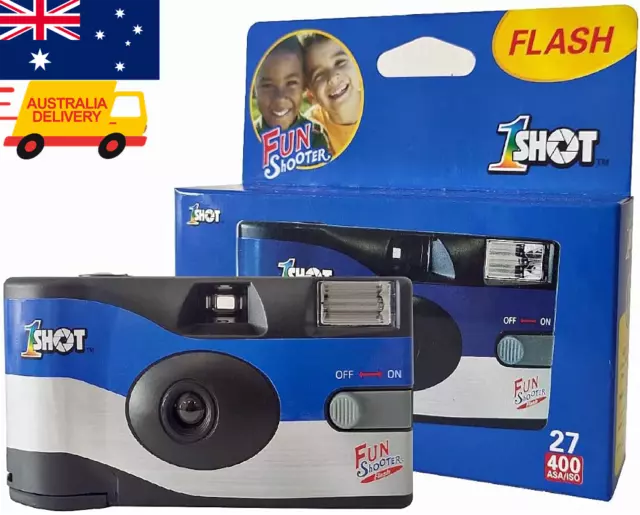 One Shot Disposable Camera with Flash Easy to Use Battery Included High Quality