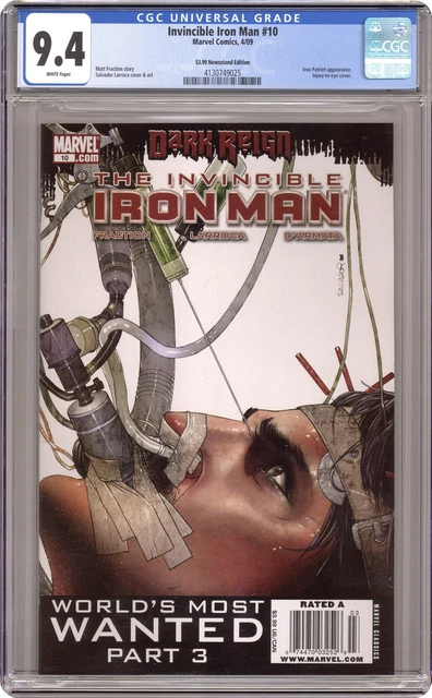 Invincible Iron Man #10A Larroca CGC 9.4 Newsstand 2009 4130749025