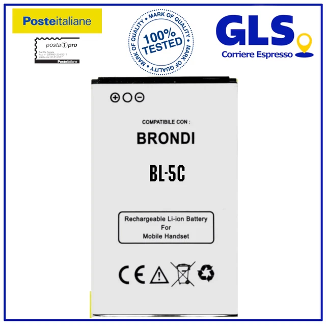 Batteria Compatibile Per Brondi Magnum 4 - 1000 MAh Litio 3,7V, Pari All'Originale - Foto 7