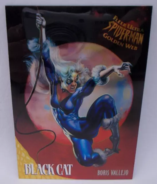 1995 Fleer Ultra SpiderMan Golden Web Limited Edition BLACK CAT Chromium Card #1