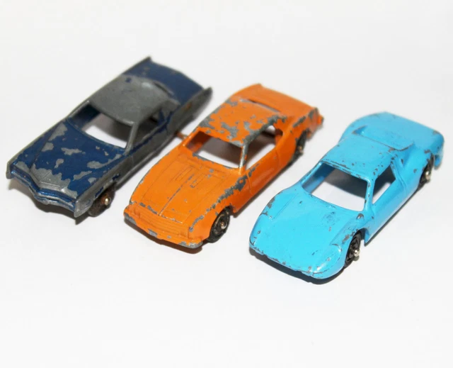 VINTAGE MARX TOY Car Chevy Camaro Cadillac Porsche Orange Blue Lot $7.
