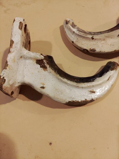 2 Antique Vintage Cast Iron Industrial Radiator  Hooks Wall Mount steam punk 3