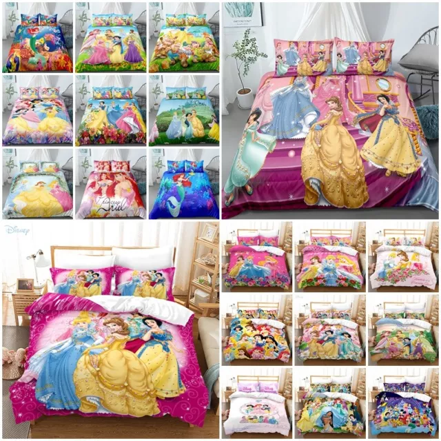 GIRLS DISNEY PRINCESS 3D Duvet Cover Pillowcases Single Double