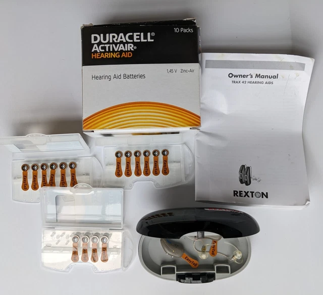 RIGHT AND LEFT Rexton TRAX 42 RIC Hearing Aids Includes Batteries 155.