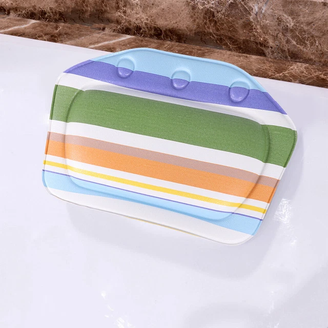 1 pz cuscino vasca da bagno in spugna PVC con strisce colorate cuscino da bagno spa per testa Shou