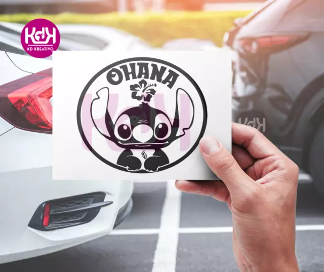 Auto Aufkleber OHANA Stitch, Vinyl Decal , Niedlich Stickers für auto 3