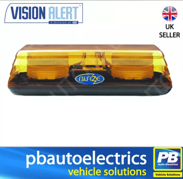 Vision Alert Blaze II 10v - 48v 2 Bolt Fixing Amber LED Mini Lightbar - 65.00202