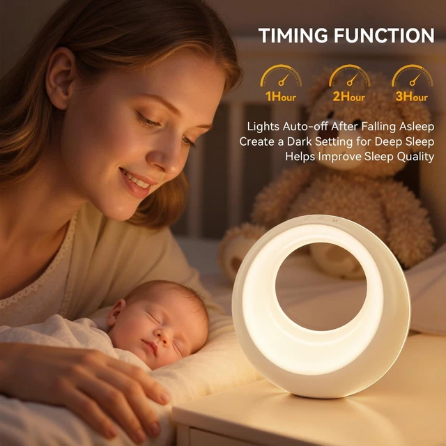 Html Olors LED NIGHT LIGHT, Rechargeable Table Lamp with 7 RGB Colors Changing & 9 ...