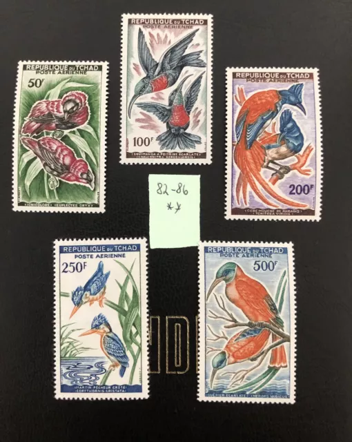 CHAD 1961 BIRDS set nuovo Mi 82-86