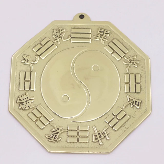 80mm Golden Bagua mirror Feng Shui Mirror Brass Good Lucky