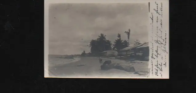(n9622)   Foto-Ansichtskarte Kamerun Strand-Hütte von Buea 1911 nach Münche