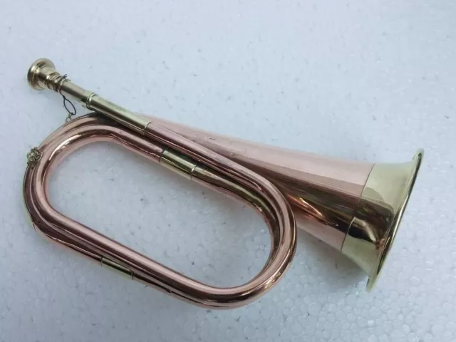 Bugle Brass & Copper Blowing Bugle Musical Instrument With Hard Case & M/P 2
