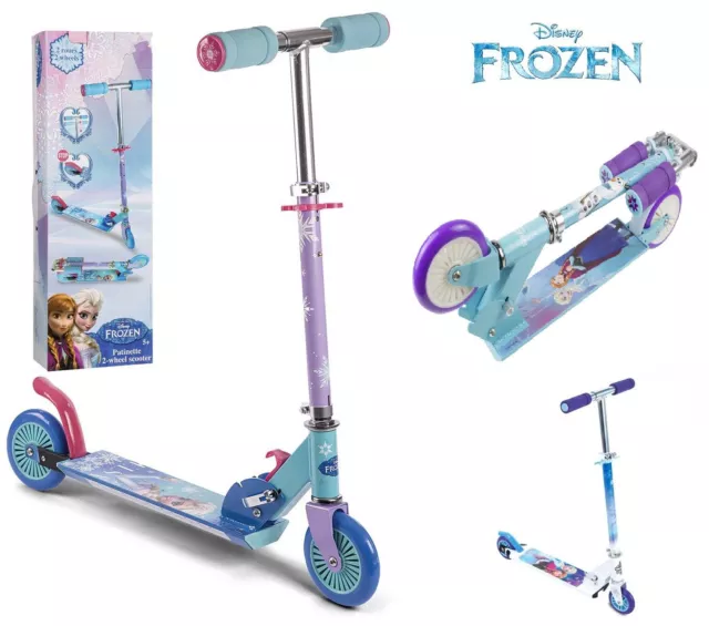 Girls Disney Frozen 2-Wheel Kids Inline Folding Graphic Scooter ,BEST GIFT