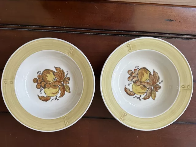 Set of 2 Vintage Golden Fruit by Metlox Poppytrail Vernon Cereal/soup Bowls