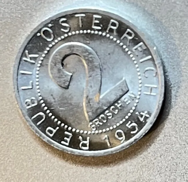 1954  Austria 2 Groschen coin