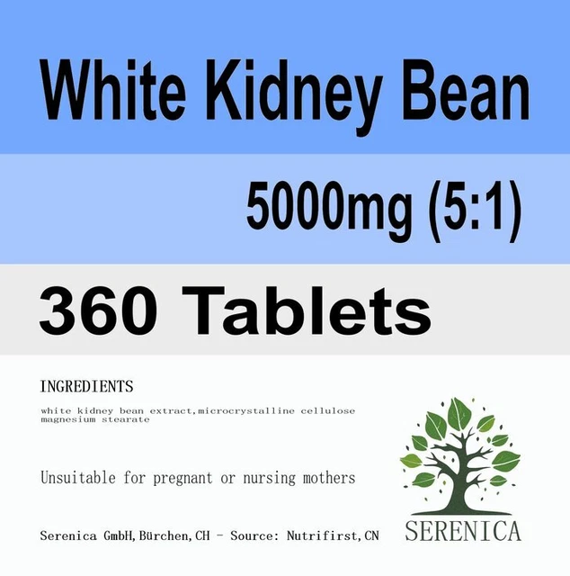 White Kidney Bean Extract 5000mg x 360 Tablets