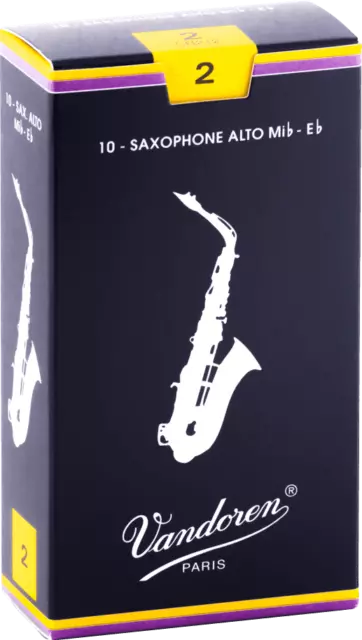 Anches Vandoren saxophone Alto - boite de 10 - Force 2 NEUF