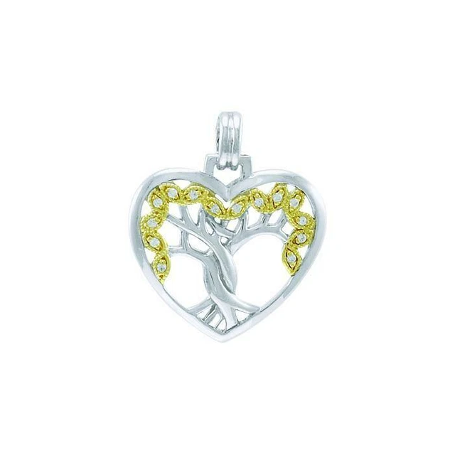Tree of Life .925 Sterling Silver Pendant Peter Stone Jewelry Fine Gold Accent