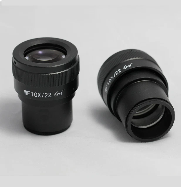 Microscope Eyepiece Lens WF10X 22MM Diopter Adjustable High Eye Point Pack of 2