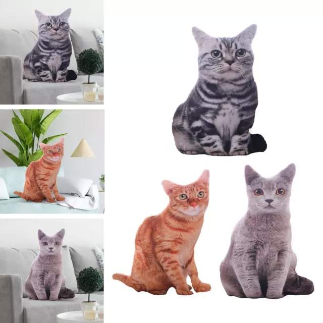 Peluche Cuscino 3D Simulazione Gatto Peluche Carino Decor Schienale Coccole