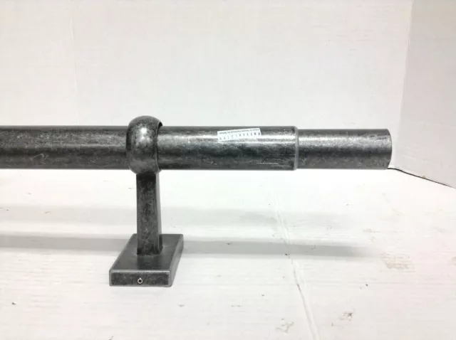 Pottery Barn Cast Iron Pewter Curtain Rod & Wall Bracket 1.25 LG 60-108" pewter