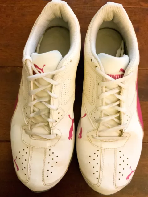 Puma Womens Tazon 18842401 White Pink Fuchsia Casual Shoes Sneakers Size 9