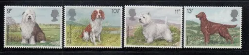 GREAT BRITAIN Sheepdog, Springer Spaniel, Terrier & Irish Setter DOGS MNH set