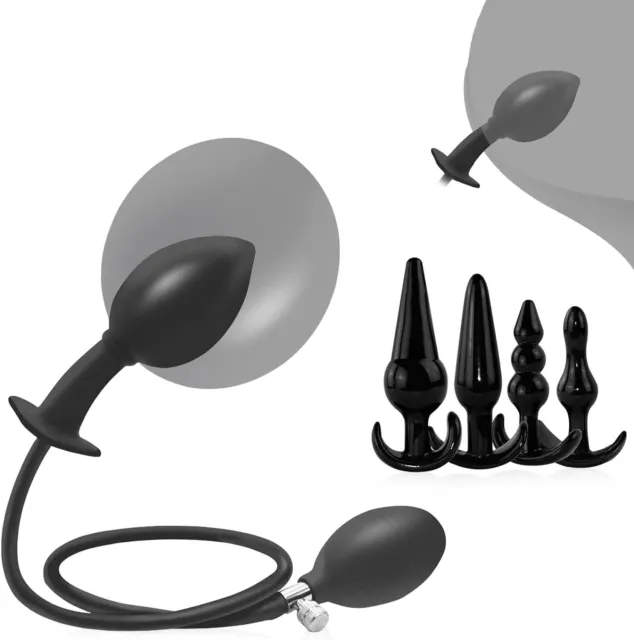 Aufblasbar Analplug mit Pumpe & Buttplug 4 Stile,Verstellbar Anal Plug(Ø:15cm) A