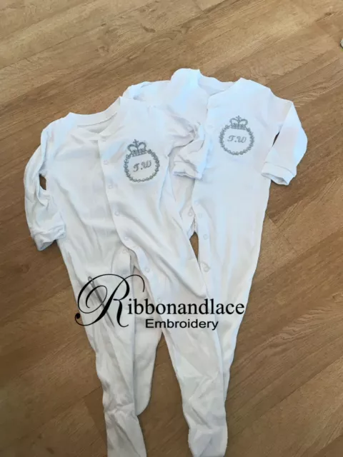 Baby grow Personalised, Embroidered Sleepsuit Newborn - 24 Months, Baby Gift