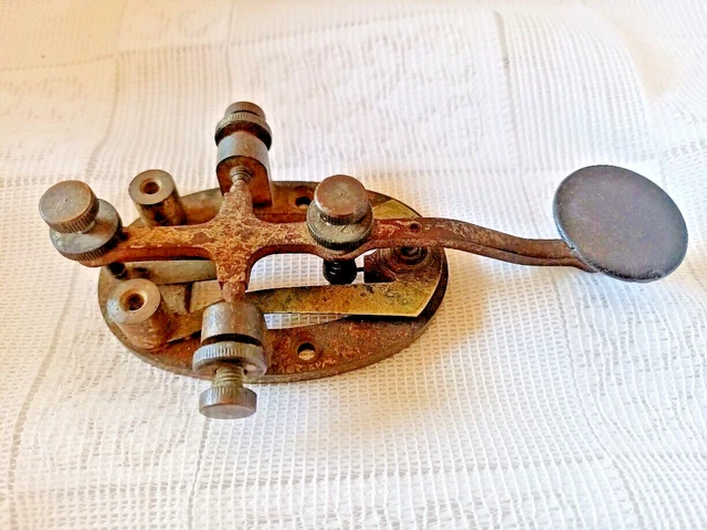 Brass & Steel Legless Telegraph Key Antique