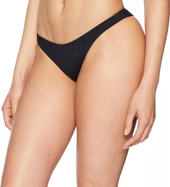 Vitamin A Womens Sienna Eco Rib High Waist Bikini Bottom Black Size 12/D/XL