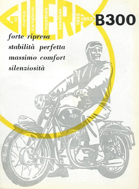 Gilera B300  Volantino Pubblicitario su quattro facciate 1955
