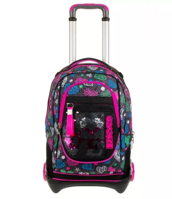 TROLLEY NEW JACK SEVEN SHINEHEART COLLEZIONE SCUOLA smontabile NERO CON CUORE EUR 109 00 PicClick IT