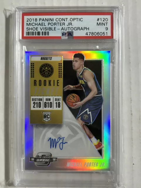 Optic Contenders Michael Porter Jr 2018-19 novato automático plateado Prizm PSA 9