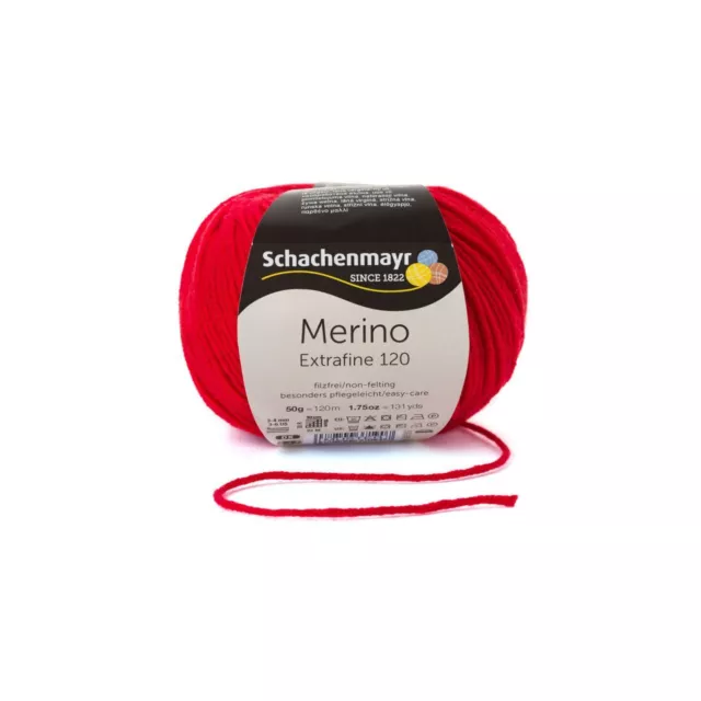 MERINO EXTRAFINE 120 von Schachenmayr - KIRSCHE (00131) - 50 g / ca. 120 m Wolle