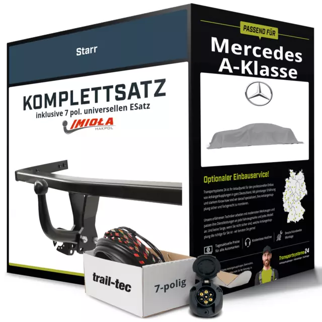 Für MERCEDES A-Klasse Typ W169 Anhängerkupplung starr +eSatz 7pol uni. 04-12 NEU