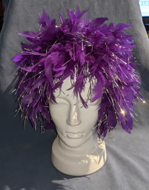 Vintage Feathers Wig Purple