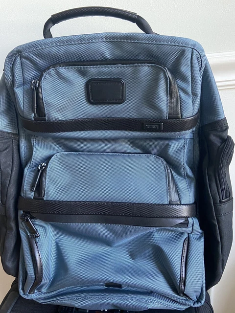 TUMI Alpha 3 Brief Pack Large Ballistic Nylon Business Backpack Storm Blue Black