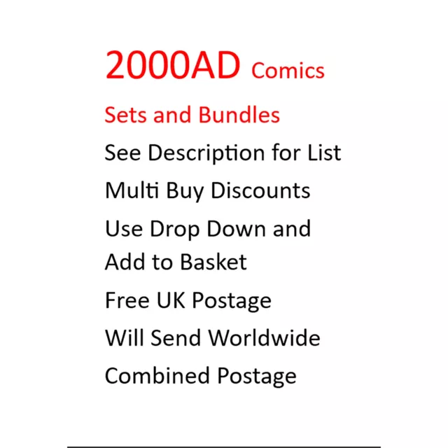 2000AD Prog 2 1st Judge Dredd to xxx  Real Comics. See List. Not Digital (m)*