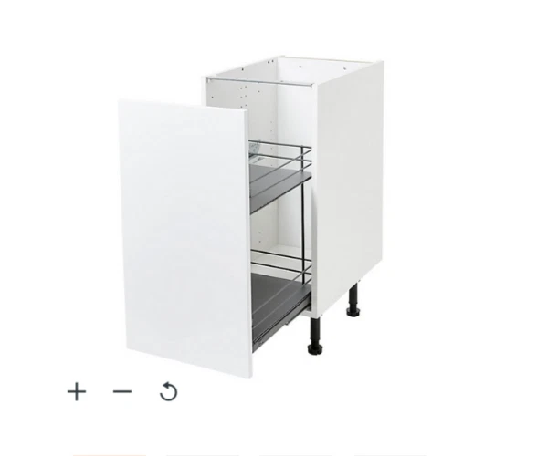 Almacenamiento de extracción universal gris de cierre suave, se adapta a la unidad (W) 400 mm